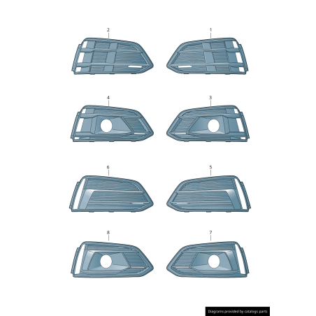 Grille de phare antibrouillard avant pare-chocs gauche coté conducteur - Pièces d'origine Audi 8W6807681MRU6 Grille de phare antibrouillard avant pare-chocs gauche coté conducteur - Pièces d'origine Audi 8W6807681MRU6