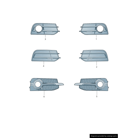 Grille de phare antibrouillard avant pare-chocs coté conducteur gauche - Pièces d'origine Audi 8X080768101C Grille de phare antibrouillard avant pare-chocs coté conducteur gauche - Pièces d'origine Audi 8X080768101C