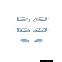 Grille de pare-chocs avant noire droite OS - Pièces d'origine Audi 4H0807680RT94