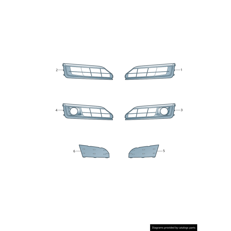 Grille de pare-chocs avant noire droite OS - Pièces d'origine Audi 4H0807680RT94