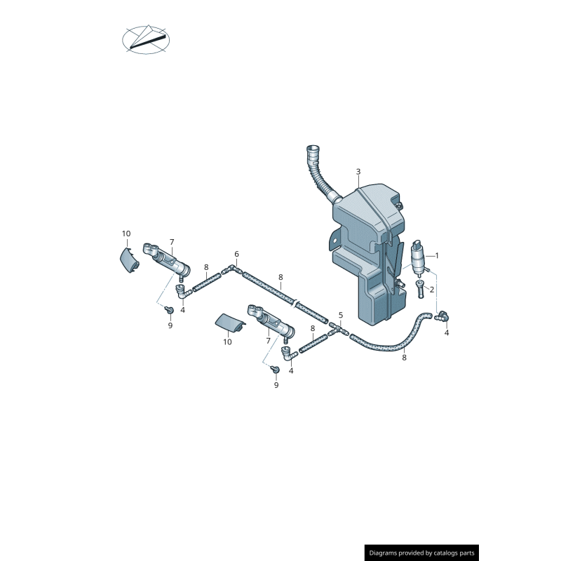 Ensemble de couvercles de lave-phare de pare-chocs avant gauche et droit - Pièces d'origine Audi 8U0955276EGRU / 8U0955275EGRU