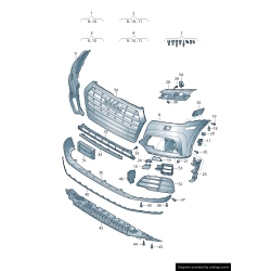 Capuchon de couverture de lave-phare de phare avant de pare-chocs droit côté passager - Pièces d'origine Audi 80A807754AGRU