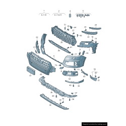 Capuchon de couverture de lave-phare de phare avant pare-chocs droit coté passager - Pièces d'origine Audi 4M0807754BGRU