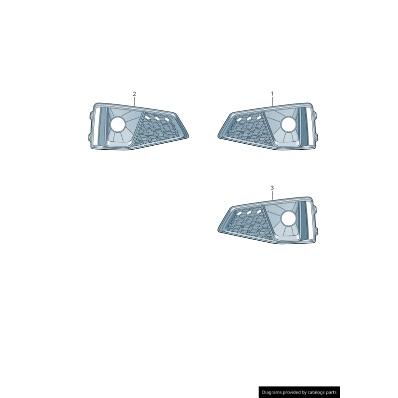 Grilles de guidage d'air inférieures de pare-chocs avant noir - Ensemble de deux pièces d'origine Audi 8W0807682BAFUQ/8W080768