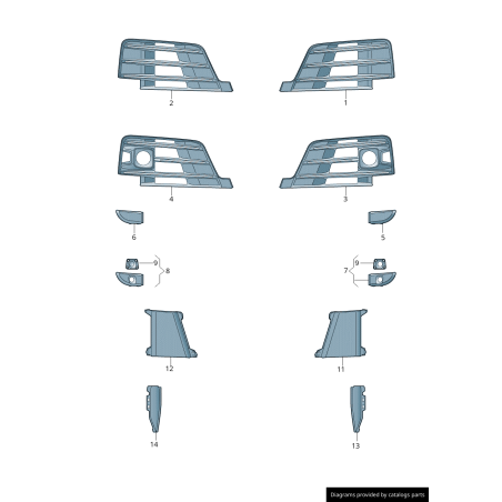 Bouclier avant inférieur Anthracite Grille chromée foncée gauche - Pièces d'origine Audi 4M0807681DGXE Bouclier avant inférieur Anthracite Grille chromée foncée gauche - Pièces d'origine Audi 4M0807681DGXE