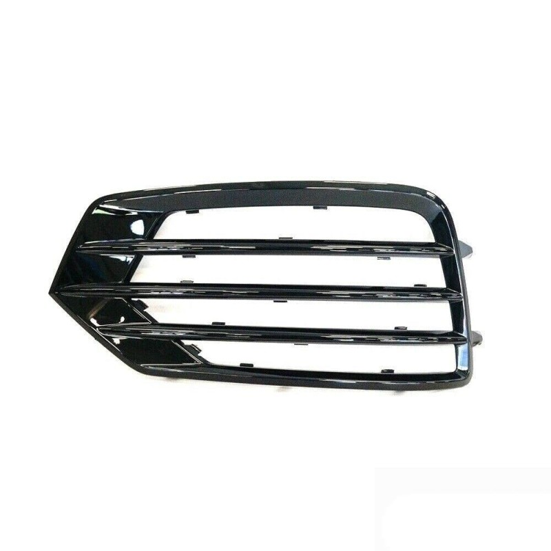 Grille inférieure noire brillante de pare-chocs avant gauche coté conducteur - Pièces d'origine Audi 8U0807681KT94