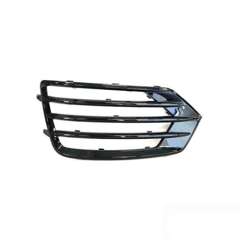 Grille inférieure noire brillante de pare-chocs avant gauche coté conducteur - Pièces d'origine Audi 8U0807681KT94