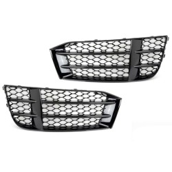 Ensemble de grille noire inférieure de pare-chocs avant gauche et droit - Pièces d'origine Audi 8T0807681FT94/8T0807682FT94