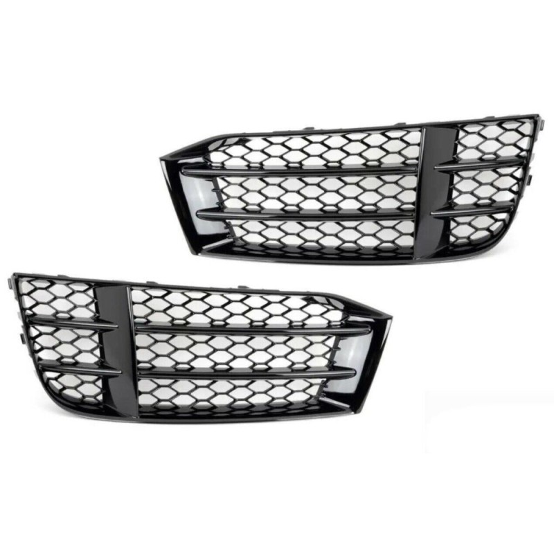 Ensemble de grille noire inférieure de pare-chocs avant gauche et droit - Pièces d'origine Audi 8T0807681FT94/8T0807682FT94