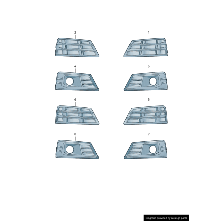 Grille de guide d'air inférieure avant gauche coté conducteur de pare-chocs avant chromé - Pièces d'origine Audi 8W0807681RRU6 Grille de guide d'air inférieure avant gauche coté conducteur de pare-chocs avant chromé - Pièces d'origine Audi 8W0807681RRU6