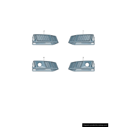 Ensemble de grille de guide d'air inférieur gauche et droit de pare-chocs avant - Pièces d'origine Audi 8W0807681KRU6 / 8W0807