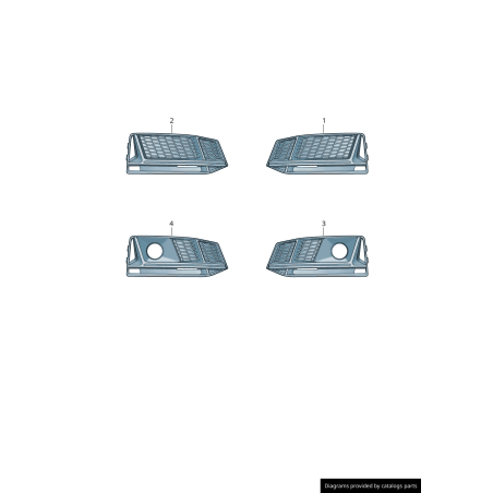 Ensemble de grille de guide d'air inférieur gauche et droit de pare-chocs avant - Pièces d'origine Audi 8W0807681KRU6 / 8W0807 Ensemble de grille de guide d'air inférieur gauche et droit de pare-chocs avant - Pièces d'origine Audi 8W0807681KRU6 / 8W0807