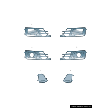 Grille de brouillard inférieure avant pare-chocs coté conducteur gauche - Pièces d'origine Audi 4G0807647T94 Grille de brouillard inférieure avant pare-chocs coté conducteur gauche - Pièces d'origine Audi 4G0807647T94