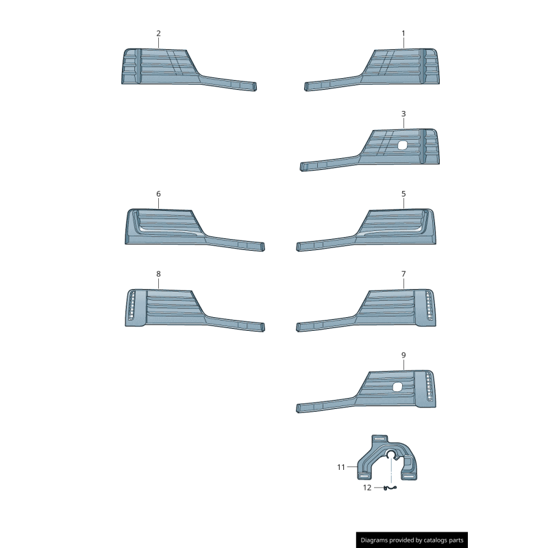 Grille latérale inférieure de pare-chocs avant gauche coté conducteur - Pièces d'origine Audi 8V3807681AA9B9