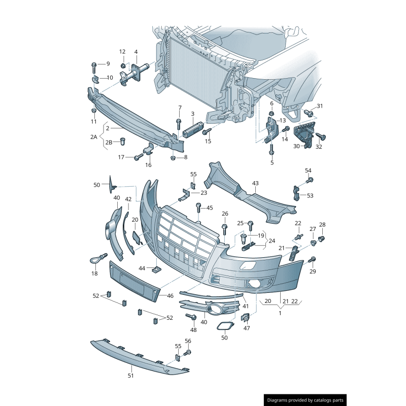 Lame de spoiler inférieure de pare-chocs avant - Pièces d'origine Audi 4F0807110C1RR