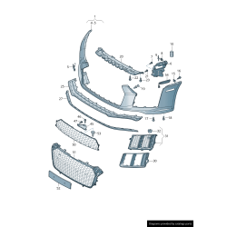 Grille de guide d'air gauche de pare-chocs avant coté conducteur - Pièces d'origine Audi 4S0807683A3FZ