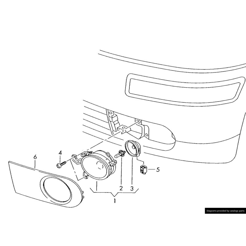 Pare-chocs avant coté conducteur Lampe de brouillard gauche - Pièces d'origine Audi 8Z0941699