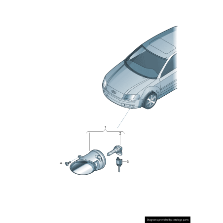 Ensemble de lampe antibrouillard avant droite pour pare-chocs avant - Pièces d'origine Audi 8J0941700. Ensemble de lampe antibrouillard avant droite pour pare-chocs avant - Pièces d'origine Audi 8J0941700.