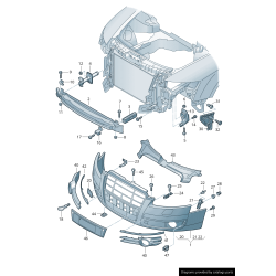 Capuchon de couverture de crochet de remorquage de pare-chocs avant - Pièces d'origine Audi 4F0807441GRU