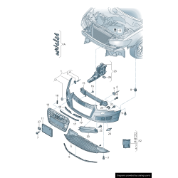 Capuchon de couverture de crochet de remorquage de pare-chocs avant - Pièces d'origine Audi 4G0807241GRU