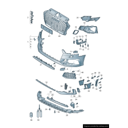 Capuchon de couverture d'œil de crochet de remorquage de pare-chocs avant apprêté - Pièces d'origine Audi 8V5807241DGRU