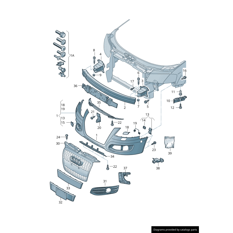 Sous-carter de pare-chocs avant - Pièces d'origine Audi 8P0807233B