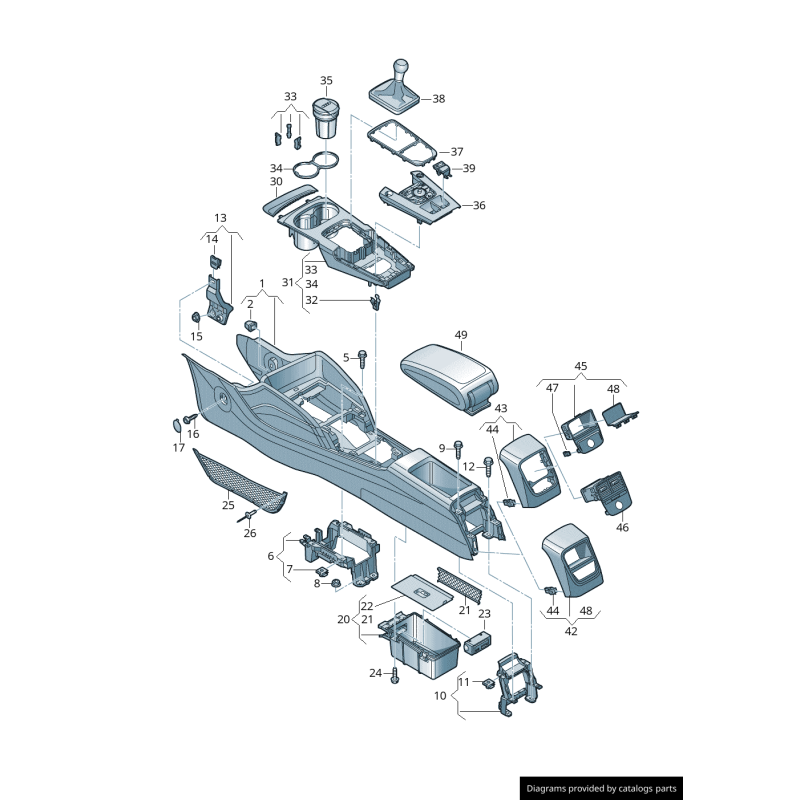 Garniture de porte-monnaie de console centrale avant noire LHD - Pièces d'origine Audi 8V18583236PS