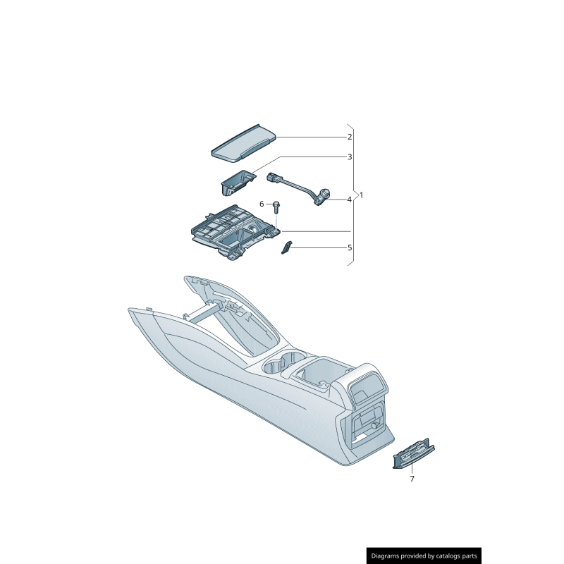 Cendrier de console avant noir - Pièces d'origine Audi 8K0857951CV10
