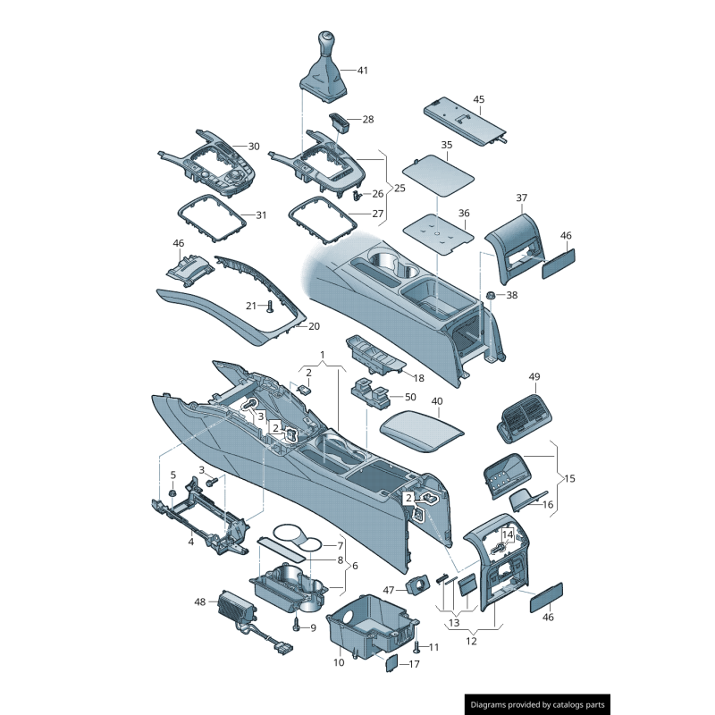 Porte-gobelet de console avant noir - Pièces d'origine Audi 8K08625336PS