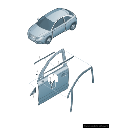 Cache de garniture d'angle de porte avant en noir brillant côté droit coté passager - Pièces d'origine Audi 8X38376385FQ