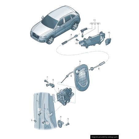Poignée d'actionneur intérieur de porte avant gauche coté conducteur en âme noire - Pièces d'origine Audi 8R0837019A6PS Poignée d'actionneur intérieur de porte avant gauche coté conducteur en âme noire - Pièces d'origine Audi 8R0837019A6PS
