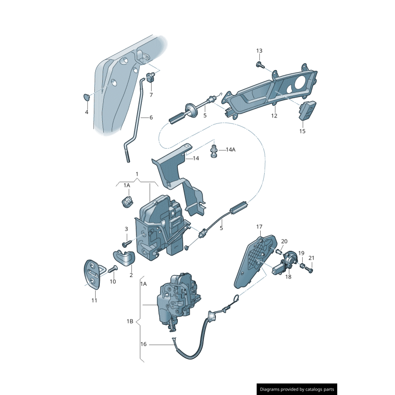 Poignée d'actionneur intérieur de porte avant droite - Pièces d'origine Audi 4F0837020B