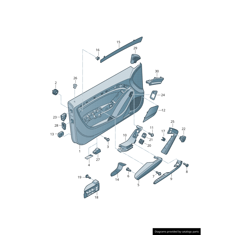 Insert de garniture de porte avant gauche - Pièces d'origine Audi 8T0867409R66