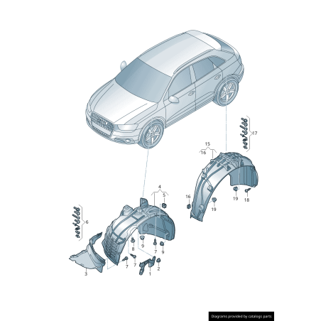 Garniture de couverture de l'arbre de transmission avant gauche coté conducteur - Pièces d'origine Audi 80A863187A Garniture de couverture de l'arbre de transmission avant gauche coté conducteur - Pièces d'origine Audi 80A863187A