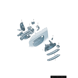 Renfort de poignée de porte avant gauche conducteur coté conducteur LHD - Pièces d'origine Audi 4F1837897