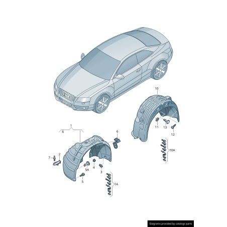Garde-boue avant côté droit - Pièces d'origine Audi 8T0821172M Garde-boue avant côté droit - Pièces d'origine Audi 8T0821172M