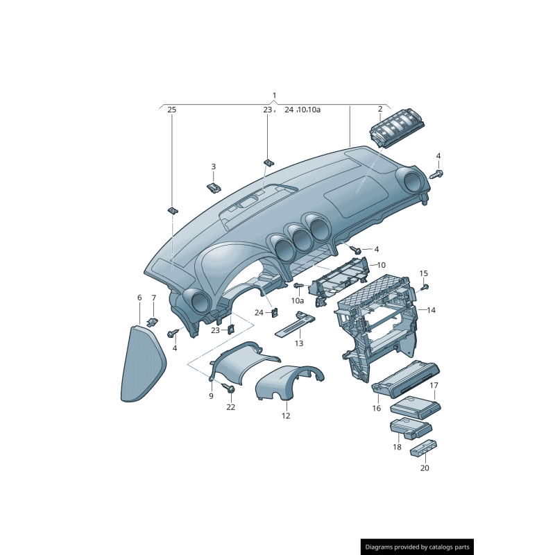 Porte-gobelet rabattable avant noir - Pièces d'origine Audi 8H2862534A5PR