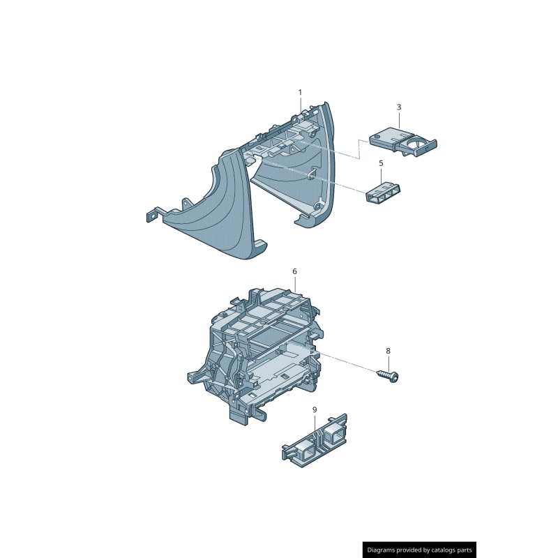 Porte-gobelet rabattable avant noir - Pièces d'origine Audi 8L0862534F6PS