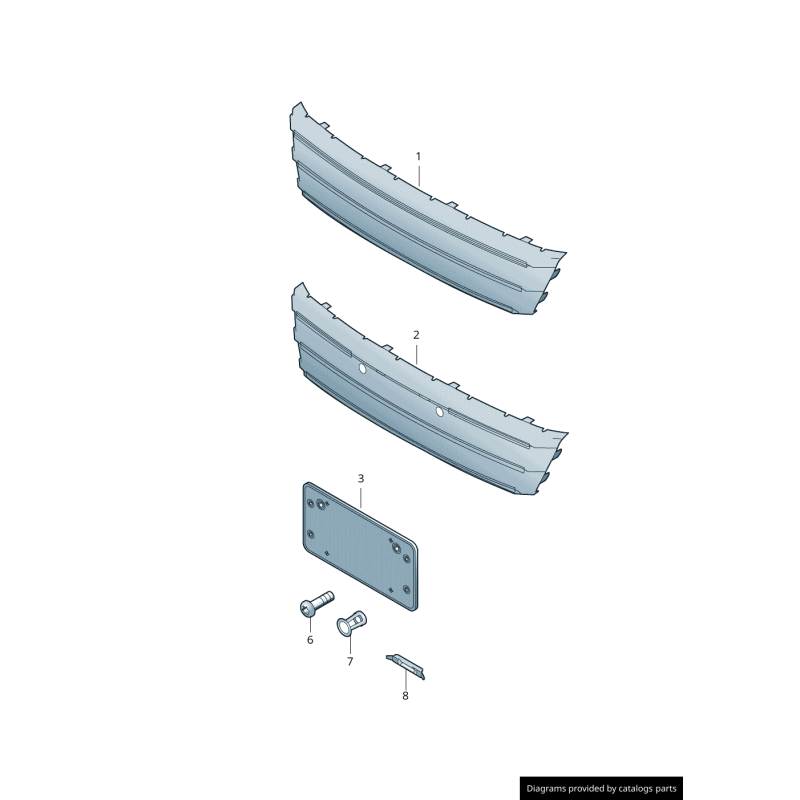 Suppression de la plaque d'immatriculation du pare-chocs avant en noir chromé - Pièces d'origine Audi 420807285H2ZZ.