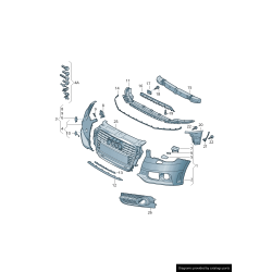 Cache de lave-phare avant, apprêté, côté droit coté passager - Pièces d'origine Audi 8X0807754AGRU