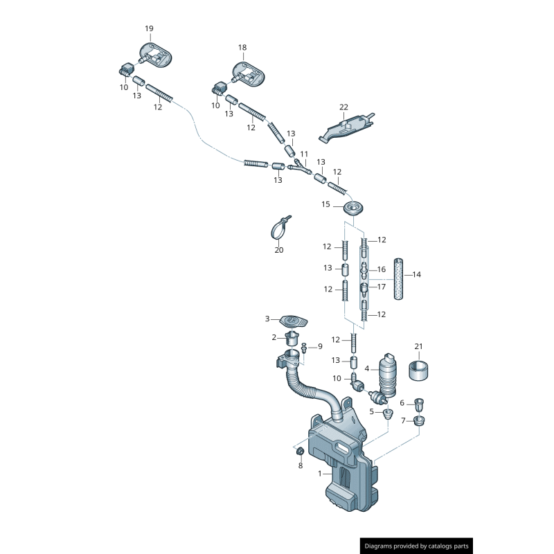 Ensemble de deux jets de lave-glace chauffants avant pour capot gauche et droit - Pièces d'origine Audi 8V3955987A/8V3955988A.