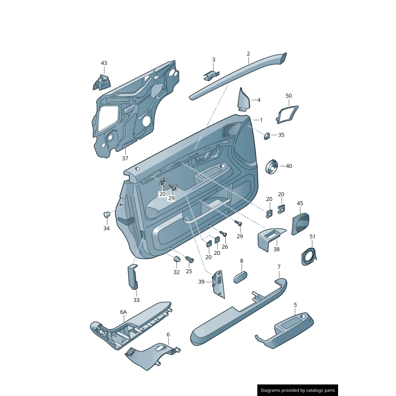 Panneau de garniture de commutateur de porte avant gauche noir - Pièces d'origine Audi 8E2867161A7PE
