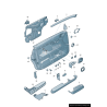Panneau de garniture de commutateur de porte avant gauche noir - Pièces d'origine Audi 8E2867161A7PE Panneau de garniture de commutateur de porte avant gauche noir - Pièces d'origine Audi 8E2867161A7PE