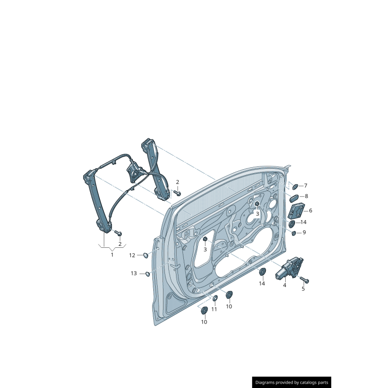 Régulateur de vitre avant gauche côté conducteur - Pièces d'origine Audi 4G0837461