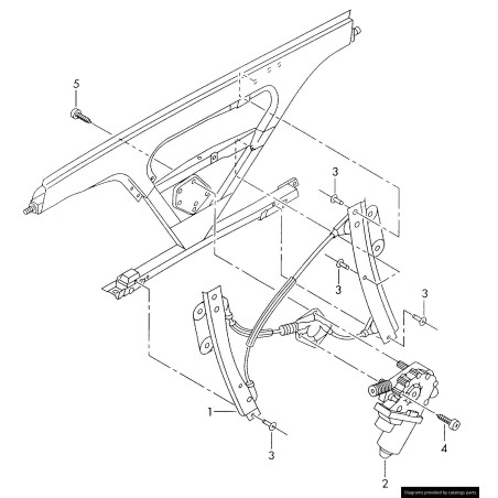 Régulateur de vitre latérale avant gauche côté conducteur - Pièces d'origine Audi 8N0837461 Régulateur de vitre latérale avant gauche côté conducteur - Pièces d'origine Audi 8N0837461
