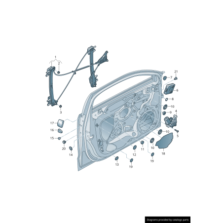 Régulateur de vitre avant gauche côté conducteur - Pièces d'origine Audi 8V4837461 Régulateur de vitre avant gauche côté conducteur - Pièces d'origine Audi 8V4837461