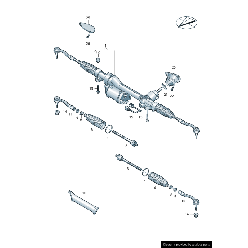 Extrémité de la tige de liaison / de la barre de direction avant gauche coté conducteur - Pièces d'origine Audi 4S0423811B