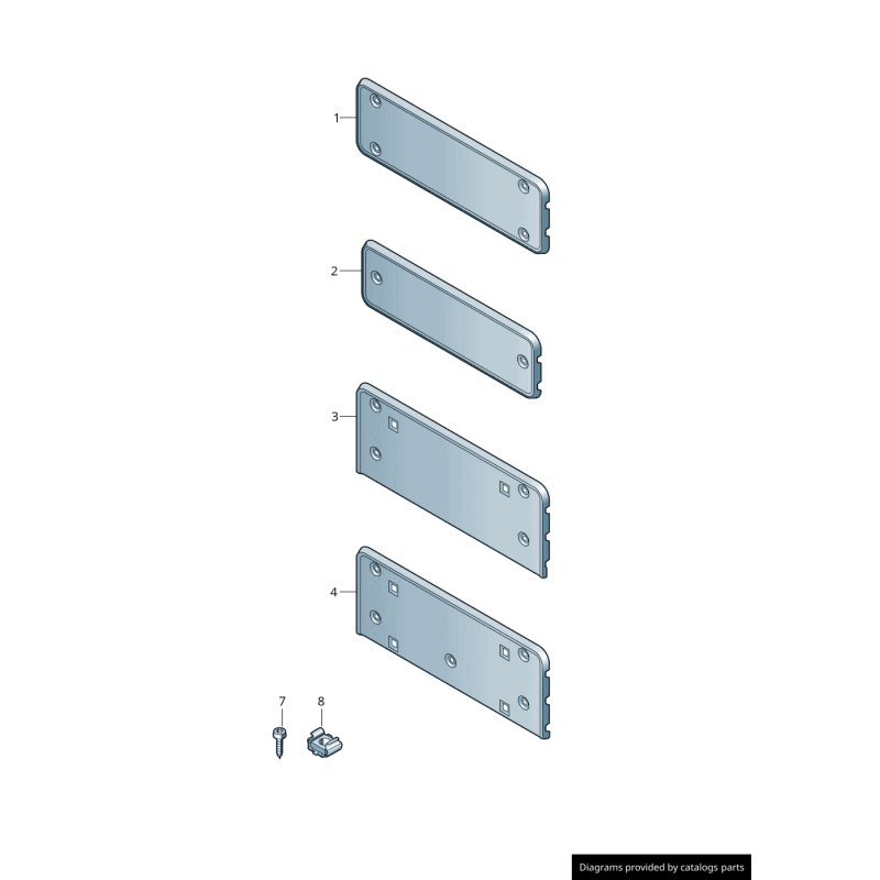 Support de plaque d'immatriculation avant - Pièces d'origine Audi 4G0807285AF3FZ