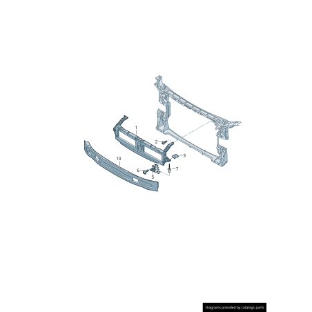 Support de radiateur avant droit coté passager - Pièces d'origine Audi 8W0807334A Support de radiateur avant droit coté passager - Pièces d'origine Audi 8W0807334A