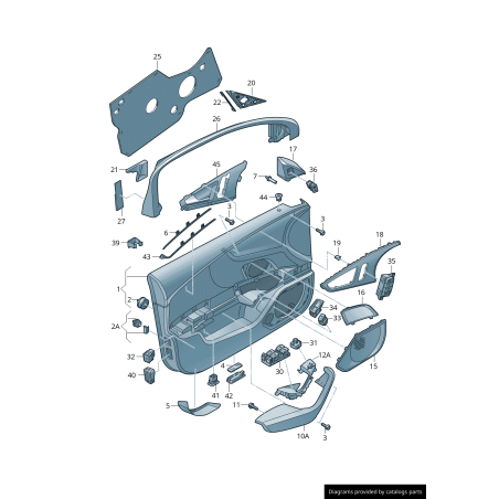 Insert de garniture de panneau de porte avant droit - Pièces d'origine Audi 4G0867410AKD5 Insert de garniture de panneau de porte avant droit - Pièces d'origine Audi 4G0867410AKD5